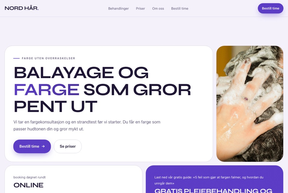 Nettside for frisør